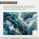 AFZEVEB-Blue and Gold Marble Wallpaper Abstract Art wall murals for Bedroom 114"x74" (Not Peel and Stick)