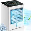 Portable Air Conditioners, Personal Evaporative Air Cooler with 3 Wind Speeds Touch Screen Small Air Conditioner Fan, Desktop Cooling Fan for Room, Bedroom, Office, Camping