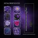 Ideas Halloween Purple Flowers Gothic Rose, Compatible with Lego Flowers Gift for Adults Women Girls Home Botanical Decoration for Birthday, Mother's Day, Christmas 8-16+ (822PSC)