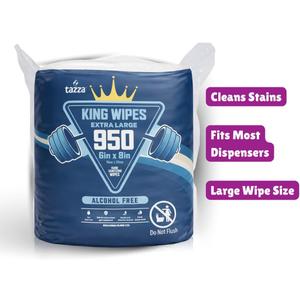 Tazza Gym Equip Wipes, 950 Count wipes - Durable, Pre-Saturated Gym Equipment & Surface Cleaning Wipes