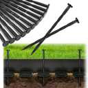 100PCS 8-Inch Plastic Landscape Edging Stakes, Spiral Nylon Landscape Spikes, Anchoring Nails for Weed Barrier, Paver Edging, Landscape Edging, Artificial Turf, Grass Pathways, Black