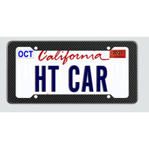 Black Carbon Fiber License Plate Frame, Waterproof Plastic Number Plate Frame Print Carbon Fiber Pattern for Man and Women (with Fasteners and Screws)