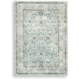 Signature Design by Ashley Ladstoney Classic Indoor Floral Rectangular 5 x 7 Area Rug, Green & Beige
