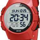 Beeasy Mens Digital Sports Watch, 50M Waterproof 49mm Rubber Strap Mens Watches with Stopwatch, Countdown Timer, Alarm & Dual Time—Ideal for Sport, Gym, Running, Referee, School & Daily Wear