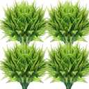 Janinka 10 Pcs Artificial Boston Fern Plants Fake Boston Fern Stems UV Resistant Faux Plants Artificial Outdoor Plastic Bushes Bulk for Hanging Office Porch Window Home Decor