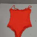 SUUKSESS Women Square Neck Lace Bodysuit Sleeveless Spaghetti Strap Tank Top (X-Small, Red)