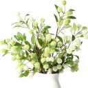 Melorca&Guilla Artificial Plants,4PCS 35.4" Green Faux Branches for Vase,Artificial Plants for Shop Garden Office Home Dcor (4, White Green)