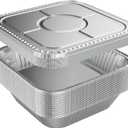 WANBAO 20 Pack Foil Pans with Lids 8 X 8 Inch Disposable Aluminum Tin Foil Baking Pans Meal Prep for Catering, Baking Cakes, Breads, Brownies, Bread, Meatloaf, Lasagna