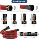 10FT Vacuum Hose Extension with 6 Adapters, Fits 1-1/4" Hose, Universal Shop Vac Accessories, Multi-Size Connectors 0.9" to 1.75" for Wet Dry Vacuums (Check Compatibility Before Purchase)