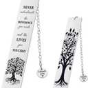 Inspirational Bookmark Gifts for Women Men - Metal Thank You Bookmarks with Never Underestimate The Difference Quote, Leaving Present for Colleagues Teacher Employees