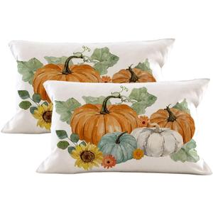 AOFANGGO Set of 2 Fall Pillow Covers Autumn Decorative Throw Pillow Cases 12x20 Inch Pumpkins & Sunflowers Cushion Covers Lumbar Pillows,Faux Linen,Thanksgiving,Home Dcor AOFANGGO Set of 2 Fall Pillow Covers Autumn Decorative Throw Pillow Cases 12x20 Inch Pumpkins & Sunflowers Cushion Covers Lumbar Pillows,Faux Linen,Thanksgiving,Home Dcor