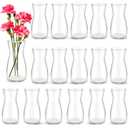 Thenshop 16 Pcs 8'' Tall Clear Glass Flower Vase Wide Mouth Crystal Glass Boho Decorative for Centerpieces Bulk Tall Vase for Flower Bouquets Rustic Home Decor Wedding Housewarming Gift (Clear)