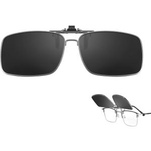 FIMILU Clips on Sunglasses Over Prescription Glasses for Men WomenPolarized Reduce Glare UV400 protection Metal Frame