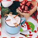 Tioncy 24 Set Winter Craft Kits Christmas Snowman Coaster Crafts Winter Snowflake DIY Holiday Cup Coasters Kits Ideal for Family Fun Holiday Party Supplies Christmas Gifts for Adults
