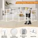 Extra Wide Clear Dog Gate6 Panel (107.957" W*24.61" Tall) Wooden Dog Gate, Clear Acrylic Pet GateTransparent Freestanding Pet Gate for Doorways Stairs,108" W*24.61" Tall (6 Panel)