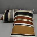 Greendale Home Fashions Outdoor 19x12 inch Rectangle Decorative Throw Pillow, 2-Pack, Espresso Stripe 2 Count