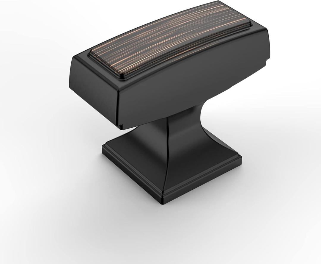 Amerdeco 10 Pack Oil Rubbed Bronze Cabinet Knobs 1.4 Inch(35mm) Single Hole Cabinet Handles Dresser Knobs Drawer Knobs and Pulls for Bathroom Cabinets