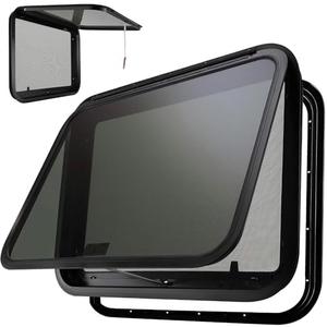 ProFlex RV Emergency Exit Window 30” W X 22” H – Heavy Duty Ultra Thick Tempered Glass, RV Camper Windows Replacement with Trim for 1-3/4’’ Wall Thickness – Easy Installation, DOT Certified