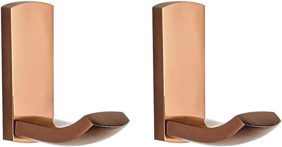 Aothpher 2 Pack Wall Mounted Copper Towel Robe Hook Bath Kitchen Heavy Duty,Rose Gold Polished