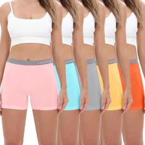 LALESTE Women's Cotton Boxer Briefs 3" Inseam Underwear Boy Shorts Panties, 5 Pack,  X-Large