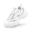DREAM PAIRS Kids Girls Sneakers Jelly Sole Lace up Shoes Lightweight Walking Shoes for Girls Boys,Size 3 Little Kid,White/Silver,KKUMFN2503