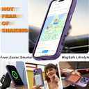for iPhone 16 Pro MagSafe Case with Metal Camera Stand Ring Sturdy, Ultra Magnets Matte Translucent Slim Shockproof with 1 Screen 1 Camera Lens Protector for iPhone 16 Pro 6.3"(Deep Purple)