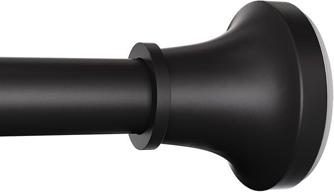 Home Tension Shower Curtain Rod, No Drill Adjustable Tension Curtain Rod for Bathroom, Rust Resistant, Easy Install Expandable Shower Curtain Rods, 44 Inches, Matte Black