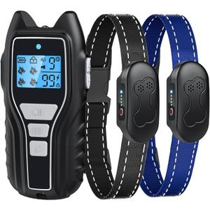 Asrcs Shock Collar for Dogs 2 Dogs (15-120lbs) 2000FT Dog Shock Collar with Remote Control Waterproof Dog Training Collar with Remote 4 Safe Modes Rechargeable Lock Flash Light for All Breeds - Black