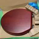 Toilet Seat, Solid Wood, Pine Wood, Matte Finish, Vintage Red Mahogany, PIKLiDS (Elongated)