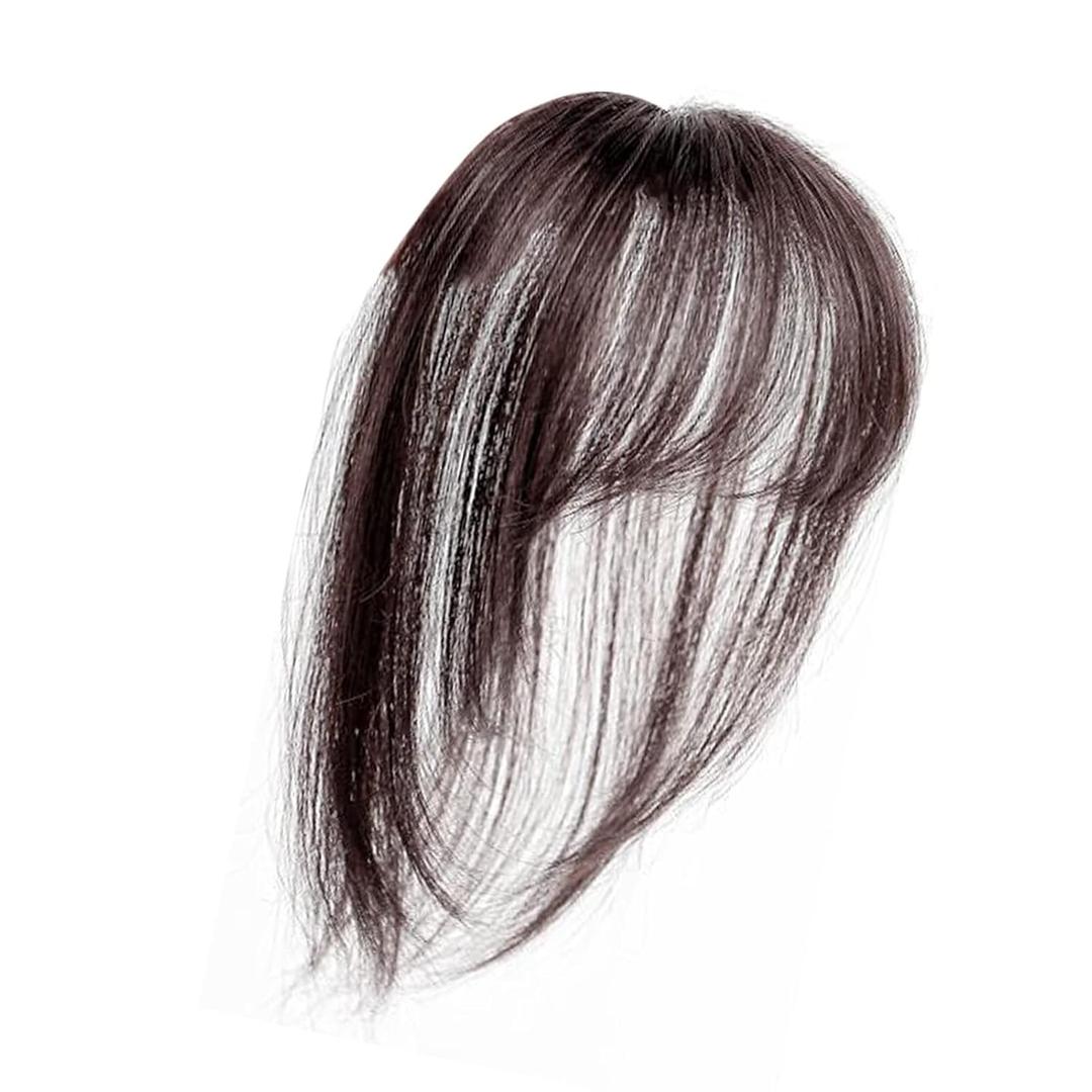 Mini Fringe French Bang Wig - Straight Clip in Forehead Topper, 3D Toppers, Synthetic Fiber Hairpiece