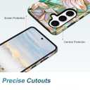 Compatible with MagSafe Case for Samsung Galaxy S23 Ultra, Cute Aesthetic Stained Glass Lily Flower Magnetic Design Phone Case, Soft TPU and Hard PC Protective Phone Cover for Women Girls