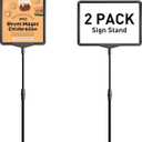 Sign Holder Stand 8.5x11 inch Sign Stand for Display Tabletop Advertising - Poster Sign Stands Adjustable Floor Standing Sign Holder Signage Stand - Menu Holder Stand 2 Pack