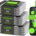 Vacuum Bags for Travel - USB Electric Pump, 12 Pack Carry-on Size Vacuum Seal Bags for Clothing - Space Saver Vacuum Storage Bags for Luggage, Travel Essentials.