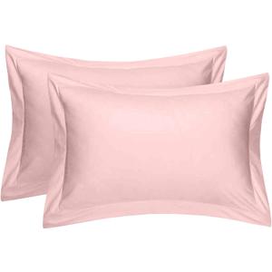 Cotton Metrics Heavy Quality King Pillow Shams Set of 2 Pink 600TC 100% Organic Cotton Pink Pillow Shams King Size 20X40 Decorative Pillow Cover with 2 Inch Flang