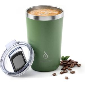 Ideus 20 oz Tumbler, Travel Coffee Mug with Splash Proof Sliding Lid, Double Wall Stainless Steel Vacuum Insulated Coffee Mug for Home and Office, Keep Beverages Hot or Cold, Avocado Green