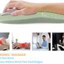 Ergonomic Mouse Pad Wrist Support,Friendly Green Wrist Rest Mousepad for Carpal Tunnel Pain Relief,Integrated Memory Foam Slope Massage Bulge Design