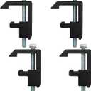 P-AC-04N Truck Cap Clamps Black, Camper Shell Clamps, Truck Topper Clamps Heavy Duty Aluminum, Truck Bed Mounting Clamps No Drill, Set of 4 for Tacoma Tundra