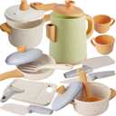 Play Kitchen Pots and Pans Set for Kids, Pretend Role Play Cooking Toys Gifts for Toddlers Girls Boys Ages 3 4 5 6