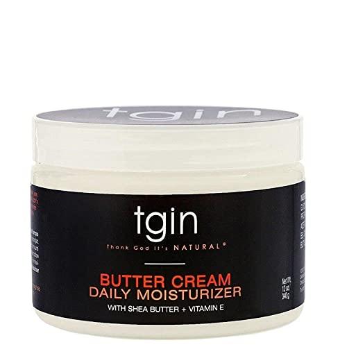 tgin Butter Cream Daily Moisturizer - Curly Hair Products With Deep Hydration for Soft, Defined Curls - Hair Products for Twist Out Styling, Frizz Control and Shine - 12 oz for Type 3B-4C