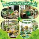 Hollowfly 12 Pack St. Patrick's Day Treat Boxes Irish Shamrock Leprechaun Table Decorations Clover Paper Candy Cookie Gift Box Bags Flower Vase for St. Patrick's Spring Activity Home Tabletop Decor