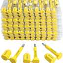 NovelBee 100 pcs Bolt Seals for Containers,Metal Seals for Container,Shipping Container Locks,Shipping Seal with Print Progressive Numbering for Cargo Containers,Truck Trailers (Yellow)