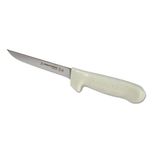 Dexter-Russell 1543 Sani-Safe Boning Knife, 6-Inch Flexible Blade, Narrow Dexsteel Edge, Slip-Resistant White Handle with Fingerguard, NSF, Made in USA