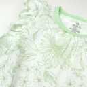 HonestBaby Baby 3 Pack Sleevelss Ruffle Shoulder Tops 100% Organic Cotton for Baby Girls (5T, White Peach Blossom Floral)