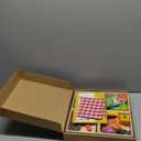 KONYXALU Wooden Play Food Set for Kids Kitchen - Pretend Cutting Toys with Fruits, Vegetables, Meat & Bakery - Montessori Sorting Toy for Boys & Girls Ages 3-8 - Ideal Gift for Christmas & Birthday