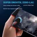 2 x Gaming Finger Sleeves for Sweaty Hands & Mobile Gaming, Smooth Touch Screen Thumb Protector, Anti-Slip Sweat-Proof Controller Accessories, Black (Black Finger Sleeves (10 PCS))