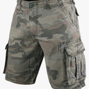 Men's Vintage Cargo Shorts Relaxed Fit Camouflage 100% Heavy Cotton, SIZE 33