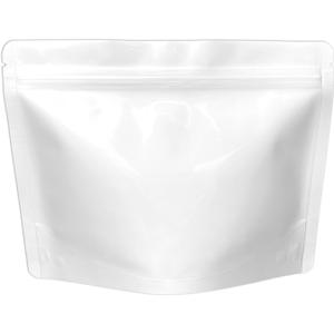 50 Pack 7.5 Mil White Mylar Stand Up Bags - 8.5x6.5 Inches Resealable Smell Proof Bag withstand Hot Water - Foil Sealable Zipper Food Storage Pouch - Glossy White