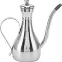 Stainless Steel Oil Dispenser Bottle, 11oz/350ml Non Drip Leak Proof Olive Oil Bottle for Oil, Vinegar, Soy Sauce, Salad, Oil Storage Can Container Pouring Pot for Home Kitchen Cooking
