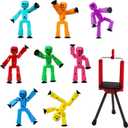 Zing Stikbot 8 Solid Pink/Yellow/Light Blue/Green/Dark Blue/Purple/Orange/Red Color and Red Tripod (TST888SCTP)
