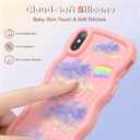 Compatible with iPhone Xs Max Case for Women Girls, Curly Wavy Frame with Cute Pattern, Aesthetic Slim Soft Silicone TPU Bumper Shockproof Phone Case for iPhone Xs Max - Galaxy Rainbow